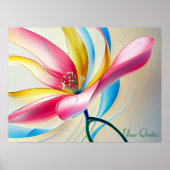 Abstrakte Magnolie Wasserfarbe Blüte Poster (Vorne)
