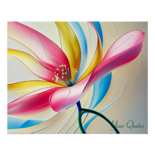 Abstrakte Magnolie Wasserfarbe Blüte Poster