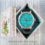 Abstrakte Maiwache Armbanduhr<br><div class="desc">Digitalisierte Bilder,  entwarfen diese einzigartige,  Abstrakte Grafik in einem Aqua-Grün,  Grau und Schwarz-Druck,  mit einem texturierten Muster.</div>