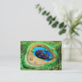 Abstrakte Makropfau-Feder lässt Geschäfts-Karte Visitenkarte (Stehend Vorderseite)