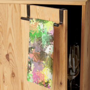 Abstrakte Mal-Spritzer Herbstfarbblätter Geschirrtuch