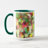 Abstrakte Mal-Spritzer Herbstfarbblätter Tasse (Links)