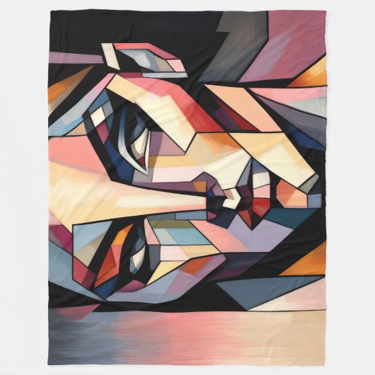 Abstrakte Maler Fleecedecke (Vorderseite)