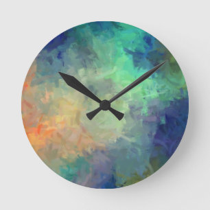 Abstrakte Malerei #5 Runde Wanduhr