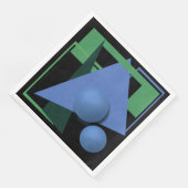 abstrakte Malerei, Abstraktion, grün und schwarz Serviette (Ecke)