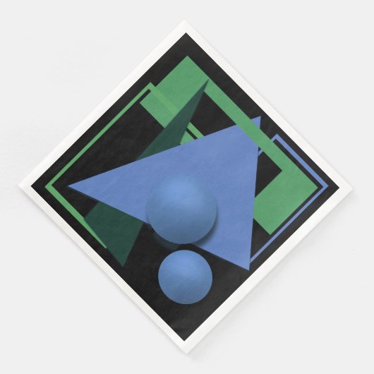 abstrakte Malerei, Abstraktion, grün und schwarz Serviette (Ecke)