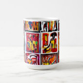 Abstrakte Malerei afrikanischer Ethnic Art Kaffeetasse (Mittel)