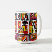 Abstrakte Malerei afrikanischer Ethnic Art Kaffeetasse (VorderseiteRechts)