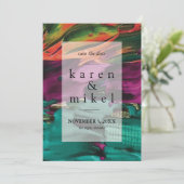 Abstrakte Malerei Akryllische Save the Date Einlad Einladung (Stehend Vorderseite)