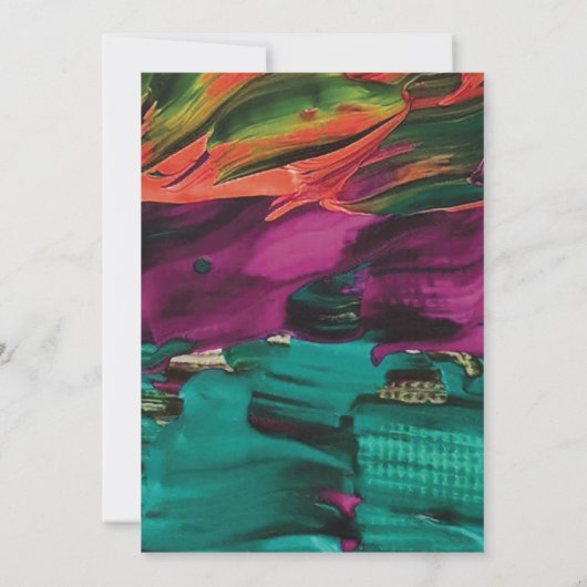 Abstrakte Malerei Akryllische Save the Date Einlad Einladung (Rückseite)