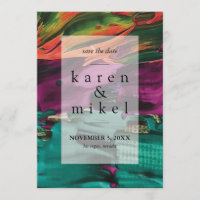 Abstrakte Malerei Akryllische Save the Date Einlad