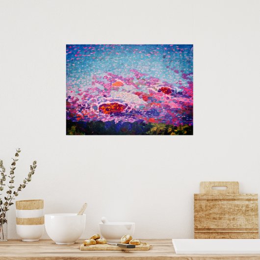 Abstrakte Malerei an der Küste Poster (Küche)