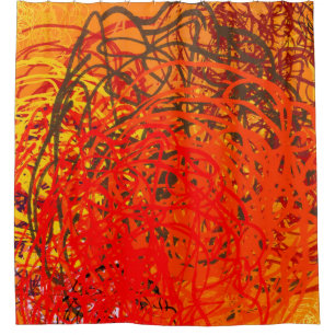 Abstrakte Malerei auf Leinwand. Handgefertigte Kun Duschvorhang