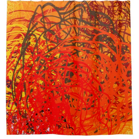 Abstrakte Malerei auf Leinwand. Handgefertigte Kun Duschvorhang (Vorderseite)