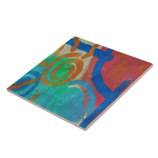 Abstrakte Malerei auf Sonne und Meer Fliese (Seite)