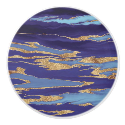 Abstrakte Malerei aus Lila Marmor Keramikknauf (Vorderseite)