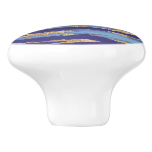 Abstrakte Malerei aus Lila Marmor Keramikknauf (Seitenansicht)