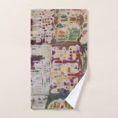 Abstrakte Malerei Batik Boho Badetuch Set (Handtuch)