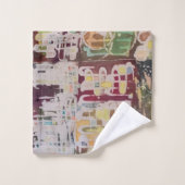 Abstrakte Malerei Batik Boho Badetuch Set (Waschlappen)