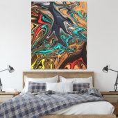 Abstrakte Malerei | Bestes Kunstwerk Leinwanddruck (Insitu (Schlafzimmer))