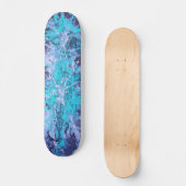Abstrakte Malerei | Blaues Plattgrunge Skateboard (Vorderseite)