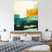Abstrakte Malerei "Blest Waters". Canvas Print Leinwanddruck (Insitu (Schlafzimmer))