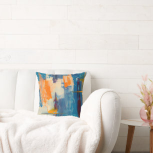 Abstrakte Malerei Blue Throw Kissen