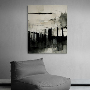 Abstrakte Malerei "Dark Streambed". Canvas Print Leinwanddruck