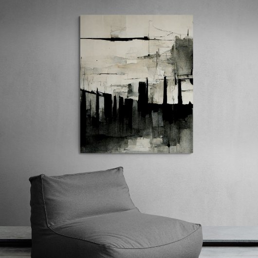 Abstrakte Malerei "Dark Streambed". Canvas Print Leinwanddruck