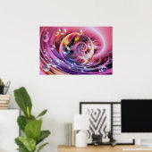 Abstrakte Malerei der digitalen Kunst - Plakatwerb Poster (Heimbüro)