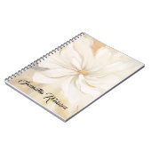 Abstrakte Malerei der weißen Blume. Notizblock (Linke Seite)