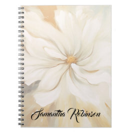 Abstrakte Malerei der weißen Blume. Notizblock