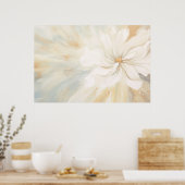 Abstrakte Malerei der weißen Blume. Poster (Küche)