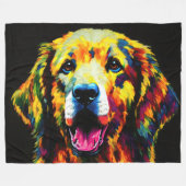 Abstrakte Malerei des Goldenen Retriever Fleecedecke (Vorderseite (Horizontal))