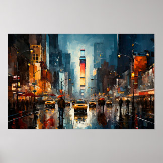 Abstrakte Malerei des Times Square im NYC Poster