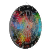 Abstrakte Malerei | Dynamische Farben Dartscheibe (Vorderseite Links)