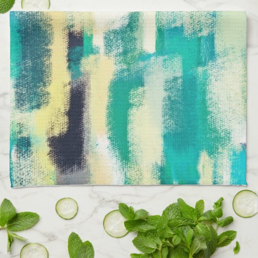Abstrakte Malerei | Dynamische Farben Geschirrtuch (Gefaltet)