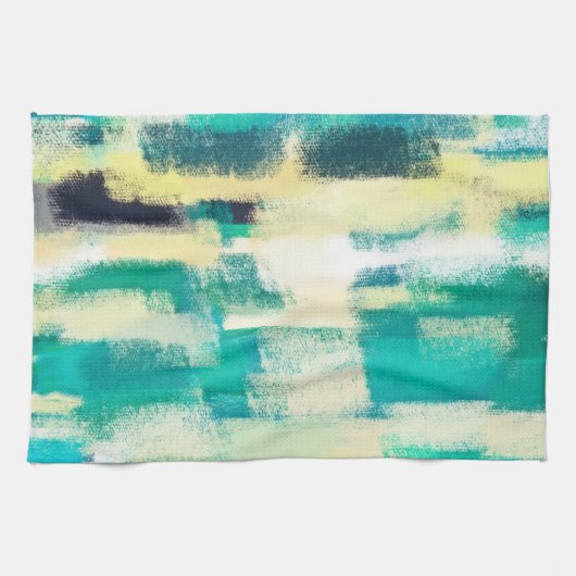 Abstrakte Malerei | Dynamische Farben Geschirrtuch (Horizontal)