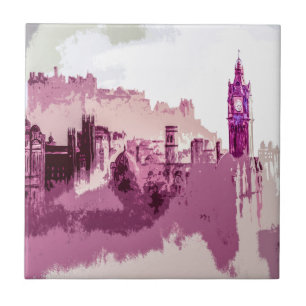 Abstrakte Malerei Edinburgh Hauptstadt von Schottl Fliese