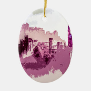 Abstrakte Malerei Edinburgh Hauptstadt von Schottl Keramikornament
