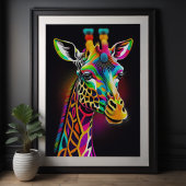 Abstrakte Malerei einer Giraffe 2:3 Poster