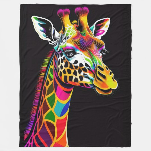 Abstrakte Malerei einer Giraffe Fleecedecke (Vorderseite)