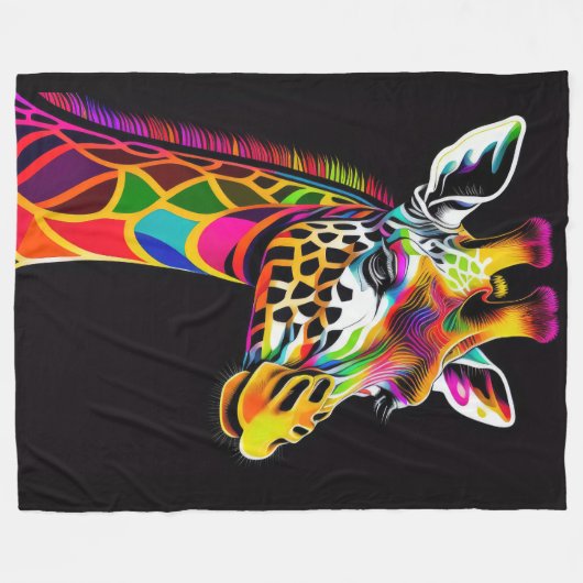 Abstrakte Malerei einer Giraffe Fleecedecke (Vorderseite (Horizontal))