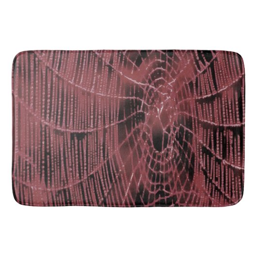 Abstrakte Malerei eines Magenta Pink Cobweb Badematte (Vorderseite)