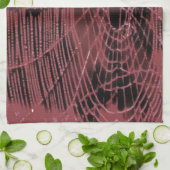 Abstrakte Malerei eines Magenta Pink Cobweb Geschirrtuch (Gefaltet)