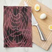 Abstrakte Malerei eines Magenta Pink Cobweb Geschirrtuch (Viertel Falte)
