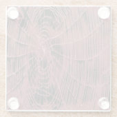 Abstrakte Malerei eines Magenta Pink Cobweb Glasuntersetzer (Rückseite)