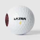 Abstrakte Malerei eines Magenta Pink Cobweb Golfball (Logo)