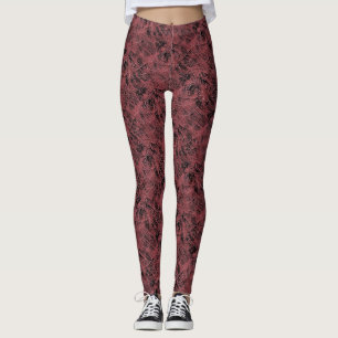Abstrakte Malerei eines Magenta Pink Cobweb Leggings