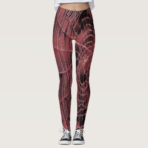 Abstrakte Malerei eines Magenta Pink Cobweb Leggings